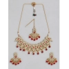 Dropship Women's Rose Gold Plated Alloy Necklace &amp; Earings Set (Red)