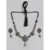 Women's Rose Gold Plated Alloy Necklace &amp; Earings Set (Silver)