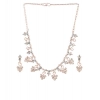 Women's Rose Gold Plated Brass Necklace &amp; Earings Set (Gold)