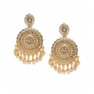 Generic Women's Rose Gold Plated Alloy Earrings (White)