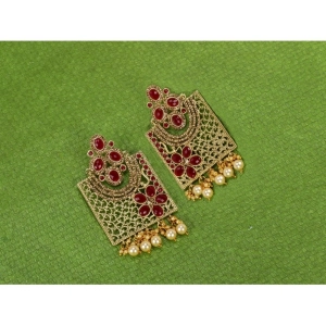 Generic Women's Rose Gold Plated Alloy Earrings (Gold & Pink)