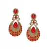 Dropship Women's Rose Gold Plated Alloy Earrings (Gold &amp; Red)