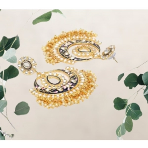 Generic Women's Rose Gold Plated Alloy Earrings (White)
