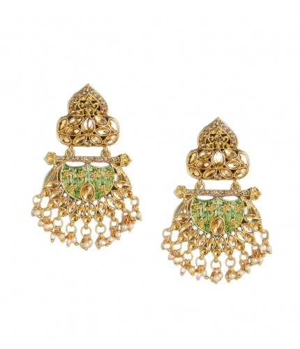 Women's Rose Gold Plated Alloy Earrings (Gold)