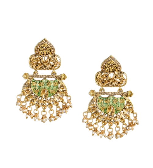 Women's Rose Gold Plated Alloy Earrings (Gold)