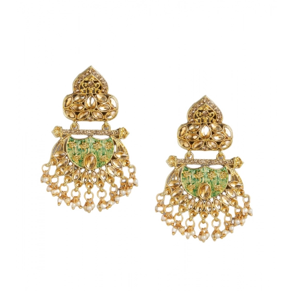 Dropship Women's Rose Gold Plated Alloy Earrings (Gold)