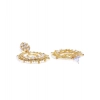 Dropship Women's Rose Gold Plated Alloy Kundan Earrings &amp; Mangtikka (White)