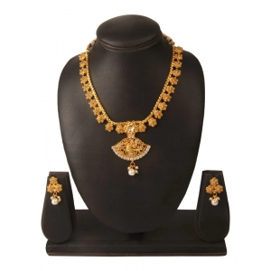 Generic Women's Rose Gold Plated Alloy Necklace & Earings Set (Gold)