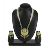 Dropship Women's Rose Gold Plated Alloy Necklace &amp; Earings Set (Green)