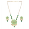 Dropship Women's Rose Gold Plated Alloy Necklace &amp; Earings Set (Green)
