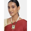 Dropship Women's Rose Gold Plated Alloy Necklace &amp; Earings Set (Green)