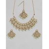 Dropship Women's Rose Gold Plated Alloy Necklace &amp; Earings Set (Light Green)