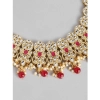 Dropship Women's Rose Gold Plated Alloy Necklace &amp; Earings Set (Red)