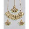 Dropship Women's Rose Gold Plated Alloy Necklace &amp; Earings Set (Light Green)