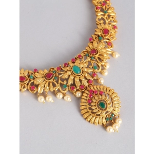 Generic Women's Rose Gold Plated Alloy Necklace & Earings Set (Multicolor)