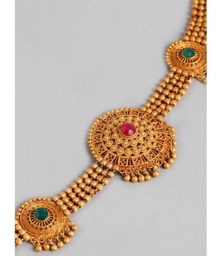 Women's Rose Gold Plated Alloy Necklace &amp; Earings Set (Multicolor)