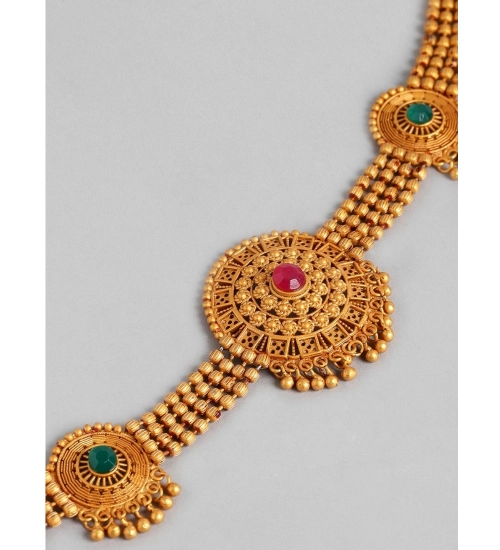 Women's Rose Gold Plated Alloy Necklace & Earings Set (Multicolor)