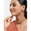 Dropship Women's Rose Gold Plated Alloy Necklace &amp; Earings Set (Gold)