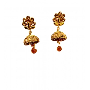 Generic Women's Rose Gold Plated Alloy Necklace Earrings With Maangtika Set (Gold)