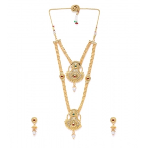 Generic Women's Rose Gold Plated Alloy Necklace & Earings Set (Gold)