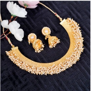 Generic Women's Rose Gold Plated Alloy Necklace & Earings Set (Gold)