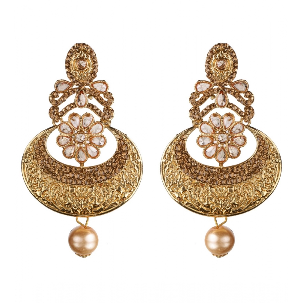 Generic Women's Rose Gold Plated Alloy Earrings (Gold)