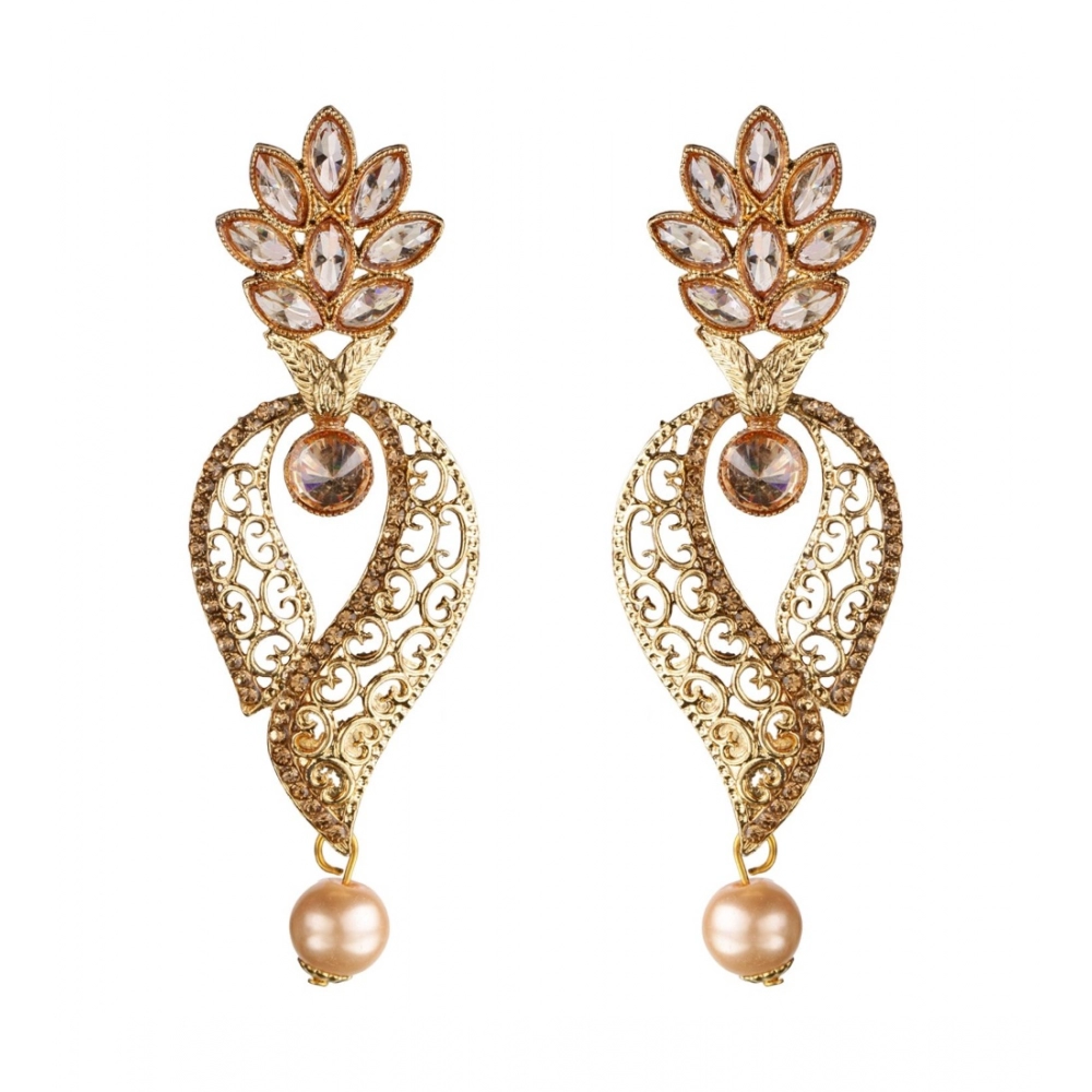 Generic Women's Rose Gold Plated Alloy Earrings (Gold)