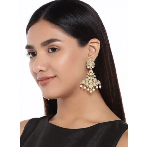 Generic Women's Rose Gold Plated Alloy Earrings (Gold & Pink)
