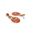 Dropship Women's Rose Gold Plated Alloy Earrings (Gold &amp; Red)