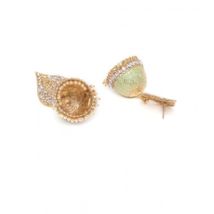 Generic Women's Rose Gold Plated Alloy Earrings (White)