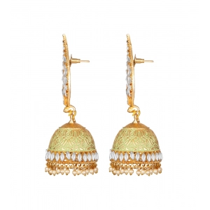 Generic Women's Rose Gold Plated Alloy Earrings (White)