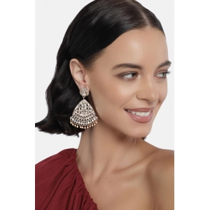 Generic Women's Rose Gold Plated Alloy Earrings (White)