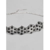 Dropship Women's Rose Gold Plated Alloy Choker (Silver &amp; Black)