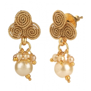 Generic Women's Rose Gold Plated Alloy Necklace & Earings Set (Gold)