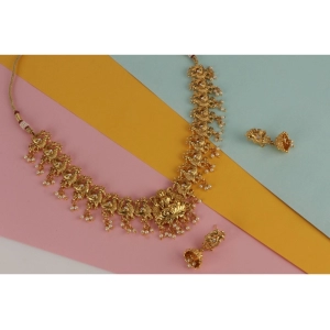 Generic Women's Rose Gold Plated Alloy Necklace & Earings Set (Gold)