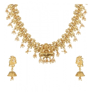 Generic Women's Rose Gold Plated Alloy Necklace & Earings Set (Gold)