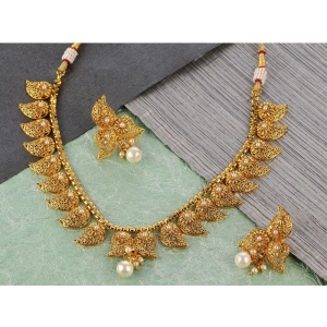 Generic Women's Rose Gold Plated Alloy Necklace & Earings Set (Gold)