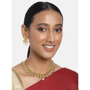 Generic Women's Rose Gold Plated Alloy Necklace & Earings Set (Gold)