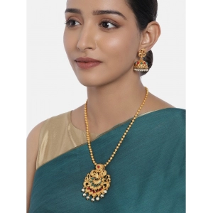 Generic Women's Rose Gold Plated Alloy Necklace & Earings Set (Gold)