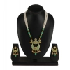 Dropship Women's Rose Gold Plated Alloy Necklace &amp; Earings Set (Green)