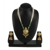 Dropship Women's Rose Gold Plated Alloy Necklace &amp; Earings Set (Green)