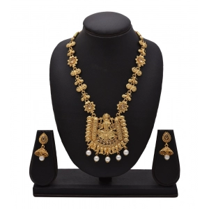 Generic Women's Rose Gold Plated Alloy Necklace & Earings Set (Gold)