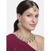 Dropship Women's Rose Gold Plated Alloy Necklace &amp; Earings Set (Green)