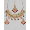 Dropship Women's Rose Gold Plated Alloy Necklace &amp; Earings Set (Red)