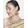 Dropship Women's Rose Gold Plated Alloy Necklace &amp; Earings Set (Light Green)