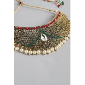 Generic Women's Rose Gold Plated Alloy Necklace & Earings Set (Multicolor)