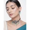 Dropship Women's Rose Gold Plated Alloy Necklace &amp; Earings Set (Light Green)