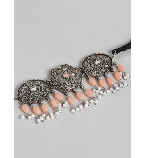 Women's Rose Gold Plated Alloy Necklace & Earings Set (Orange) Women's Rose Gold Plated Alloy Necklace & Earings Set (Orange)