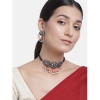 Dropship Women's Rose Gold Plated Alloy Necklace &amp; Earings Set (Orange)