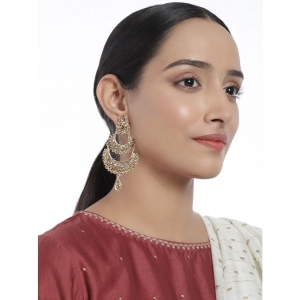 Generic Women's Rose Gold Plated Alloy Earrings (Gold)